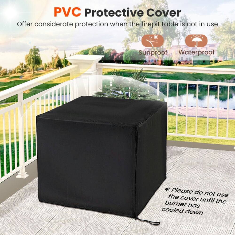 PVC Protective Cover  
Offer considerate protection when the firepit table is not in use  
Sunproof  
Waterproof  

*Please do not use the cover until the burner has cooled down