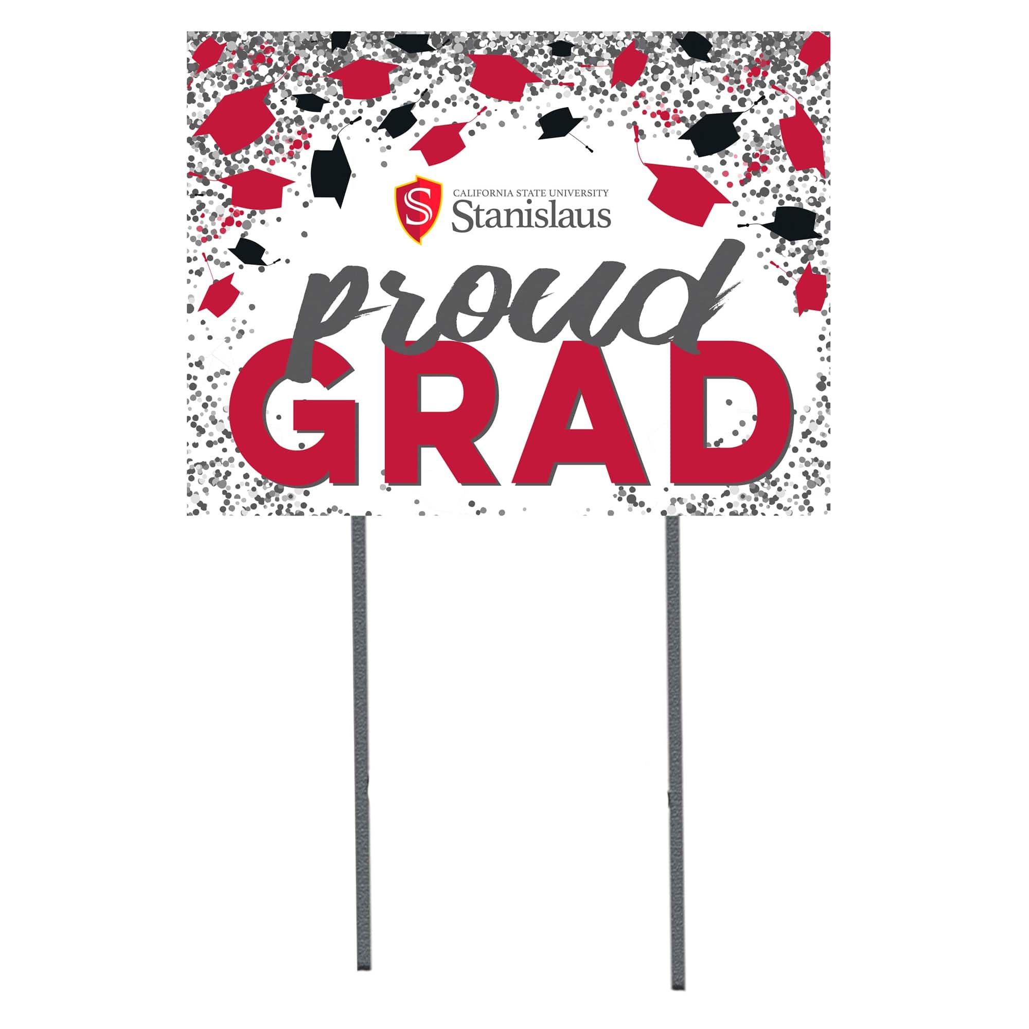 Jardine - Cal State Stanislaus Warriors 18" x 24" Proud Grad Yard Sign - White