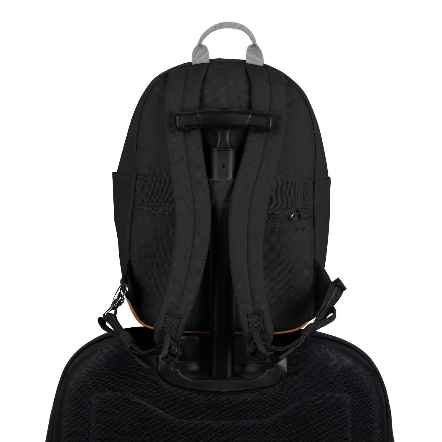 Alt View 3. Pacsafe - Pacsafe GO 15L Anti Theft Backpack (Jet Black, 15 Litre) - Jet Black.
