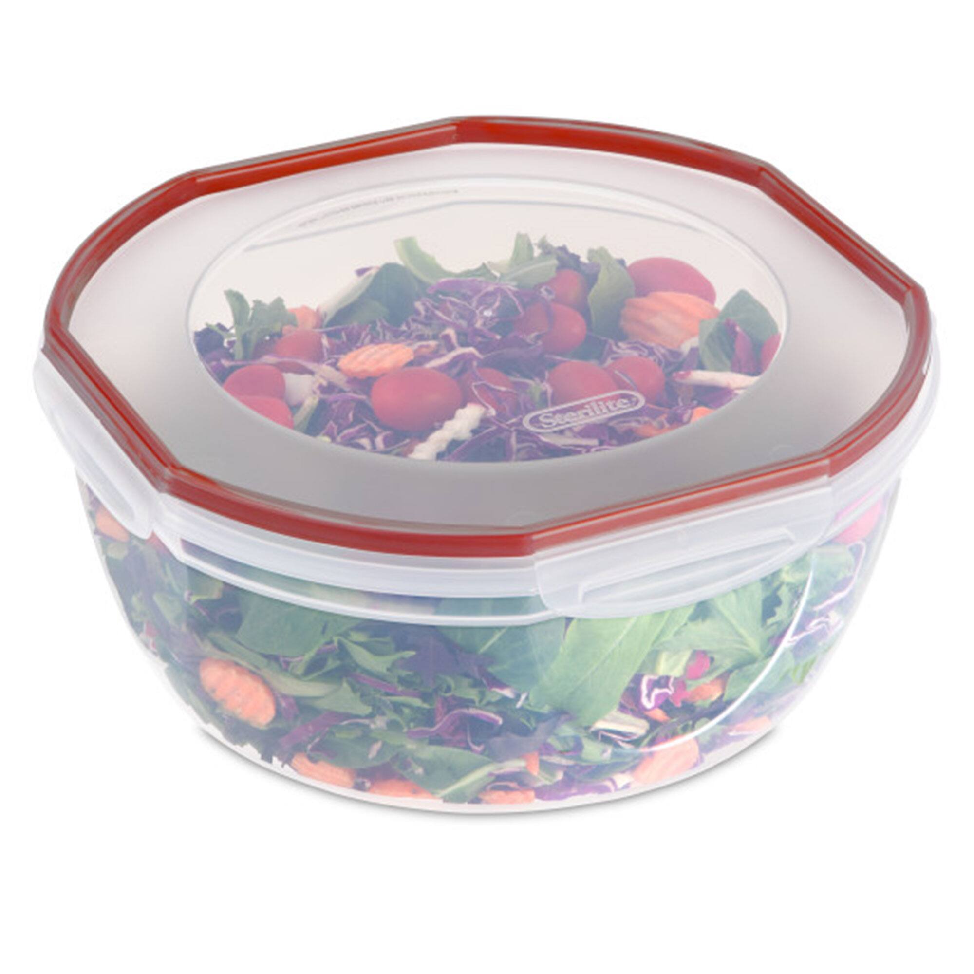 Sterilite - Ultra Seal 8.10 Quart Plastic Food Storage Bowl Container, 8 Pack - Clear