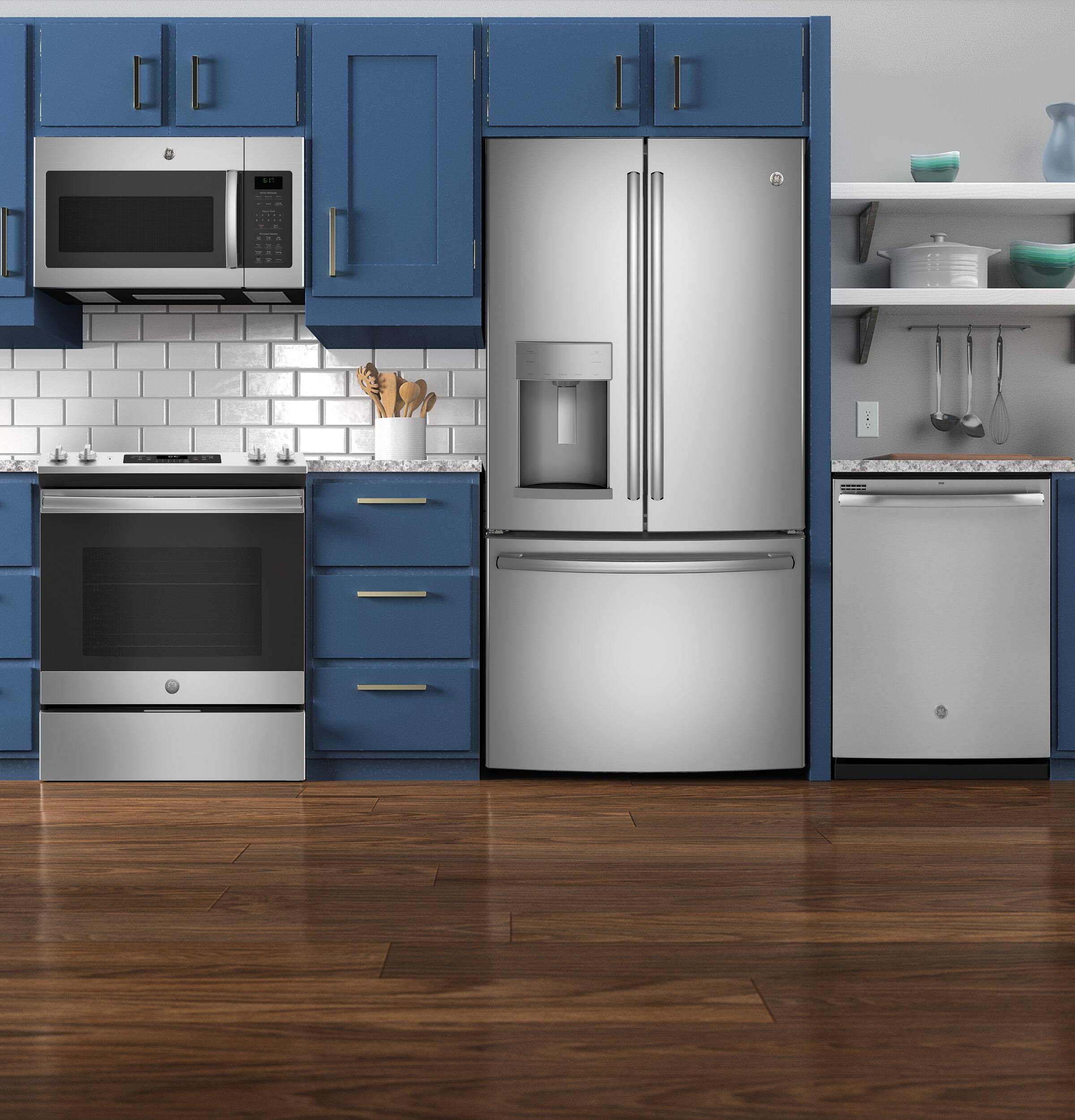 Alt View 13. GE - 1.7 Cu. Ft. Over-the-Range Microwave with Sensor Cooking and Defrost - Stainless steel.