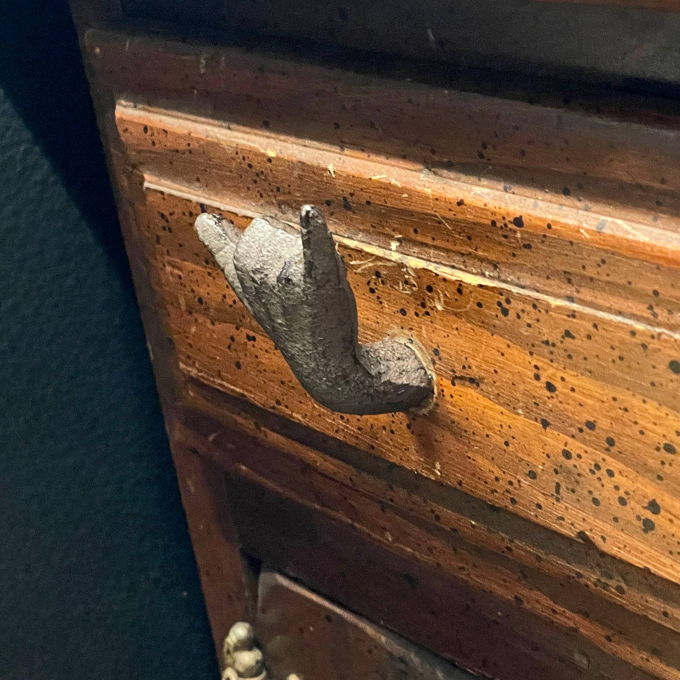 Alt View 4. Zeckos - Set of 6 Black Cast Iron Hand Cabinet Knobs SLA Rustic Drawer Pulls - Black.