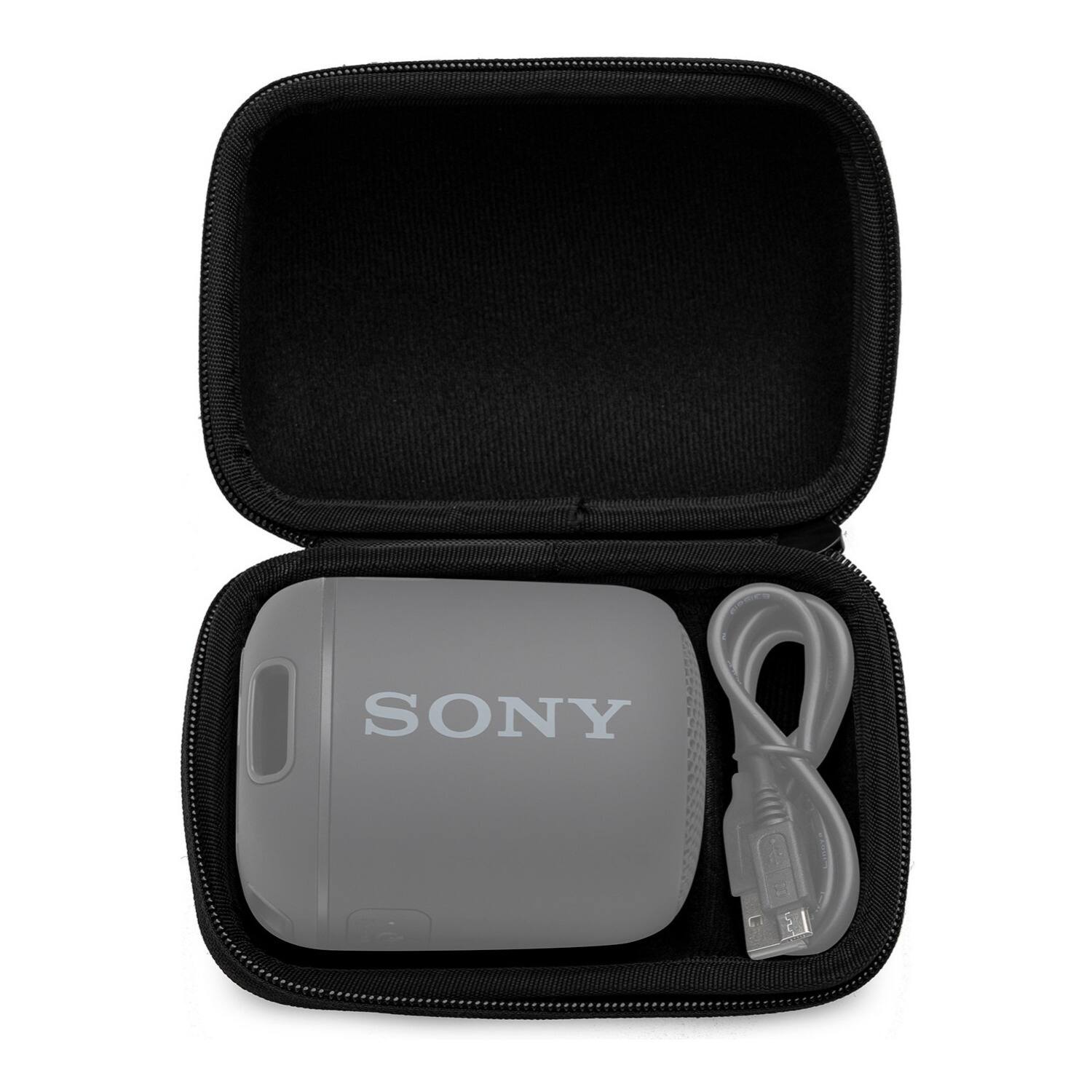 Left. Sony - Sony SRS-XB100 Wireless Bluetooth Portable Speaker (Black) with Case Bundle - Black.