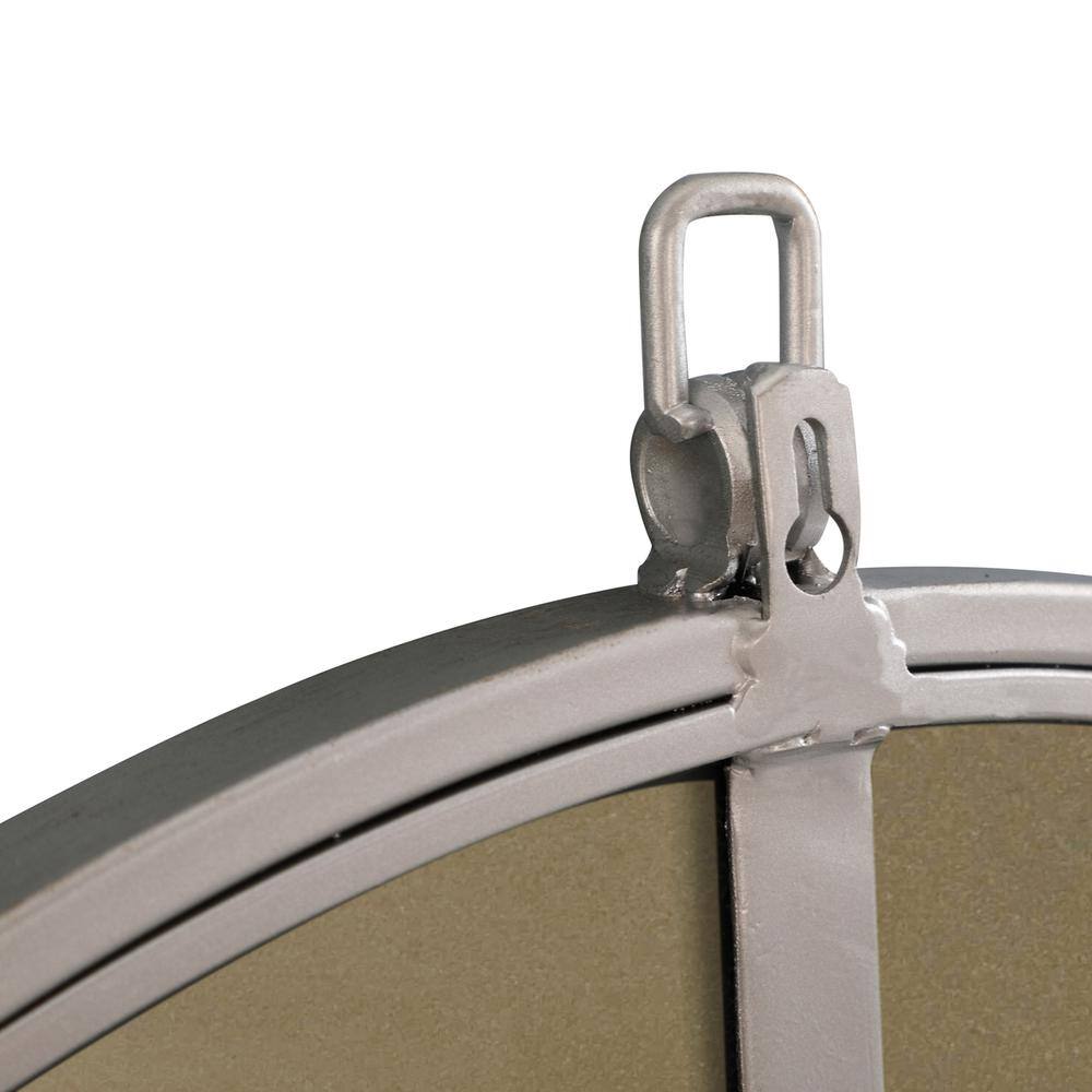 Alt View 6. Elegant Decor - Metal frame Round Mirror with decorative hook 42 inch Silver finish - Silver.