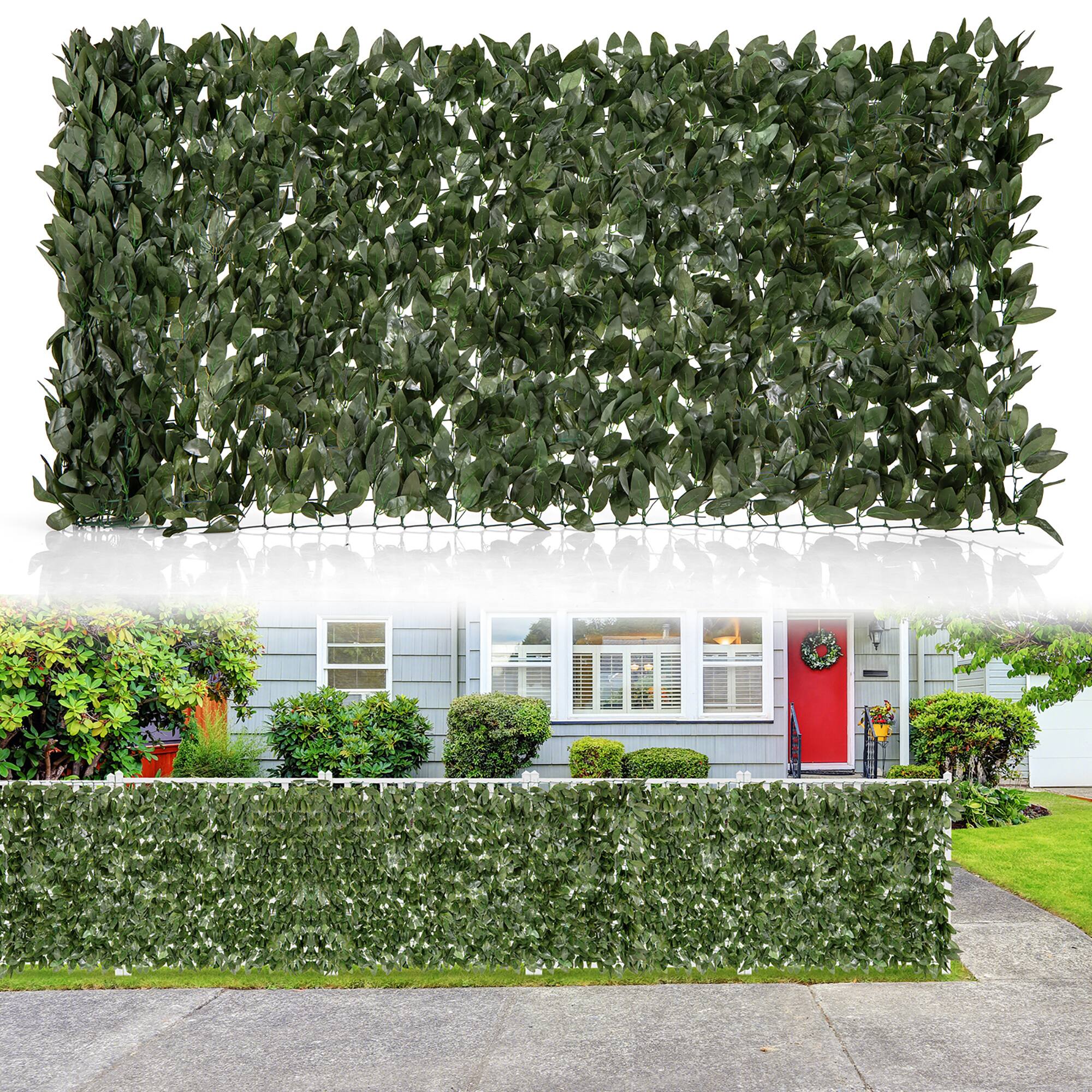 Alt View 1. Gymax - Gymax 120'' x 40'' Artificial Ivy Privacy Fence Faux Ivy Vines Covering Leaves Wall Roll - Dark Green.