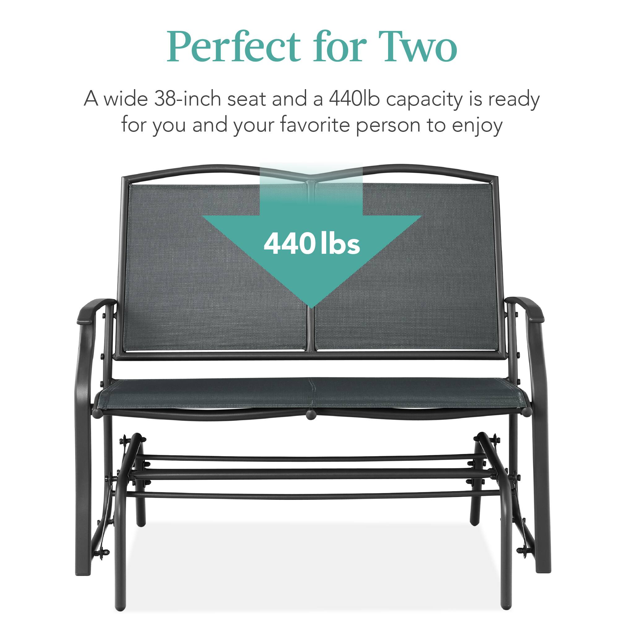 Perfect for Two

A wide 38-inch seat and a 440lb capacity is ready for you and your favorite person to enjoy

440 lbs