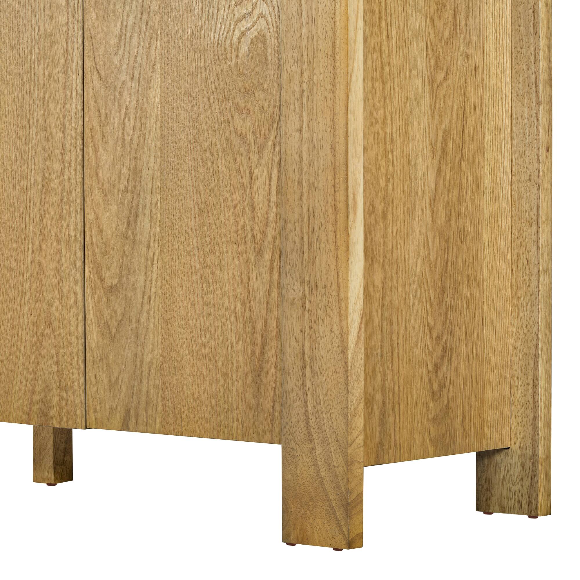 Alt View 9. Lirago - Retro Wood Buffet Cabinet with 4 Doors Distressed Finish and Adjustable Shelves for Dining Room Kitchen Living Room​ - Brown.