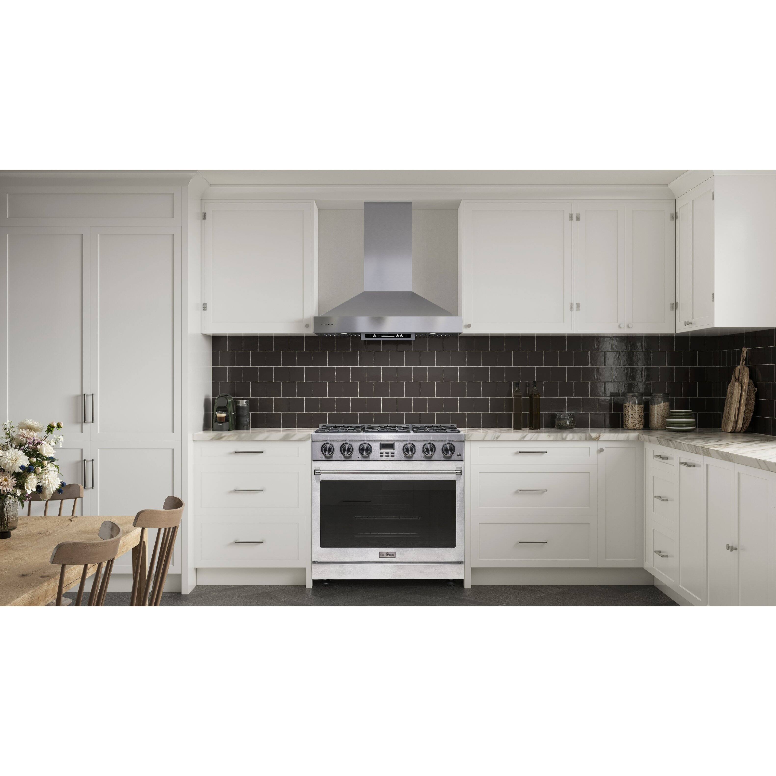 Angle. Magic Chef - 36" Stainless Steel Range Hood - Stainless Steel.