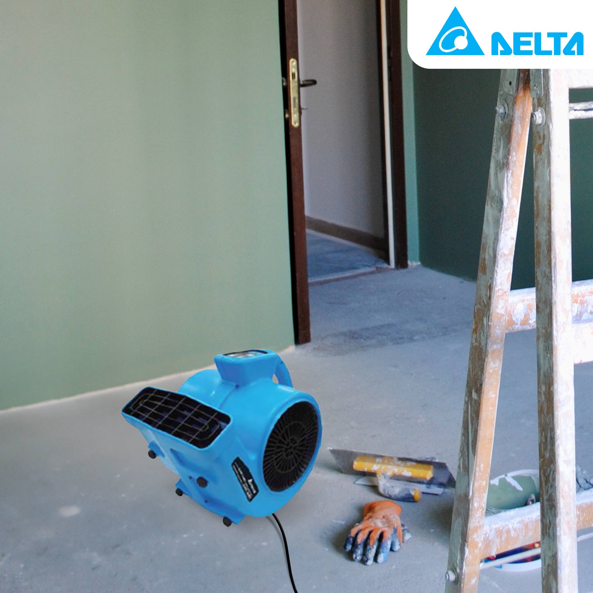 Alt View 3. Delta Breez - Delta Breez AirMover Powerful 3 Speed Quiet Operation Dryer Fan, 1200 CFM, Blue - White.