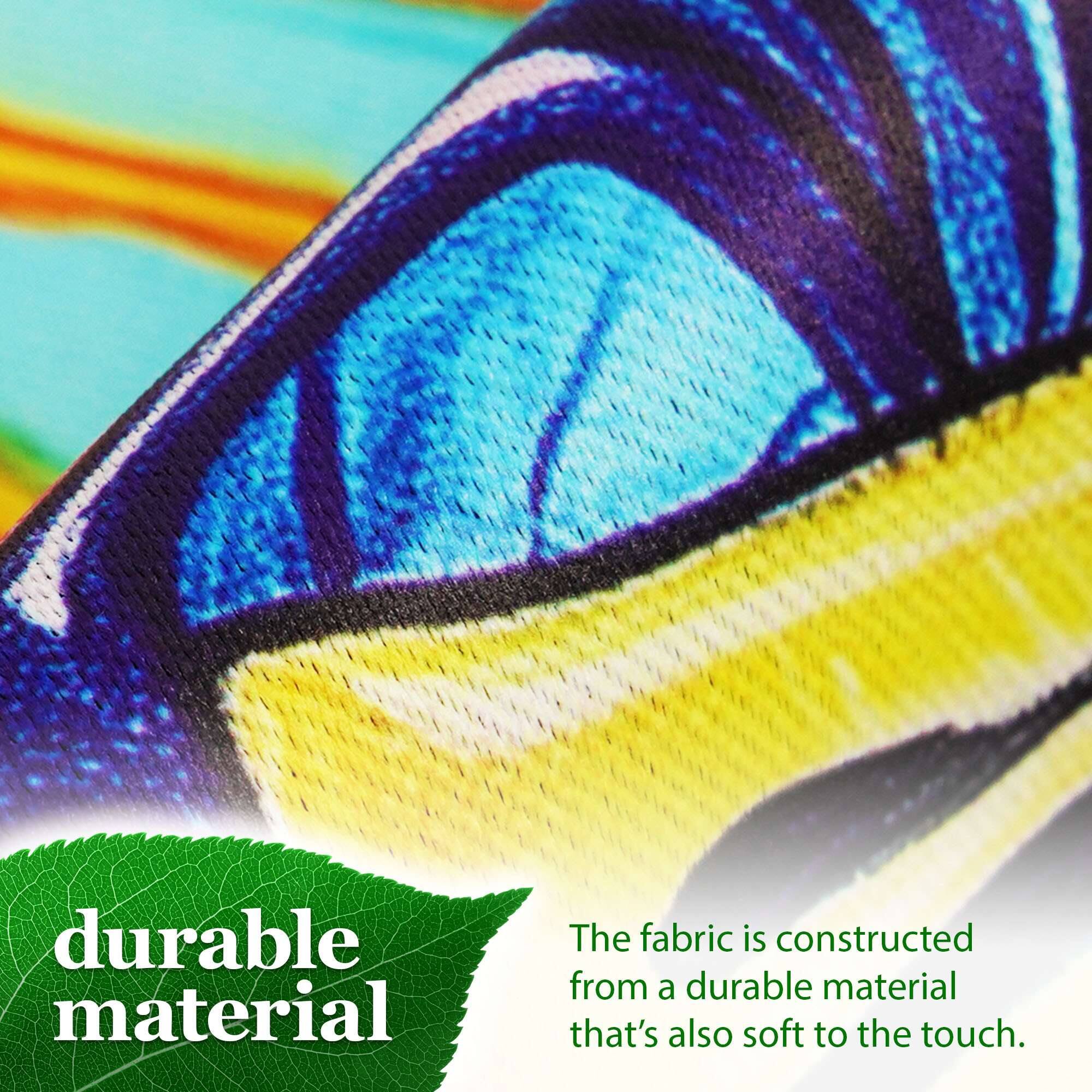 The fabric is constructed from a durable material that's also soft to the touch.