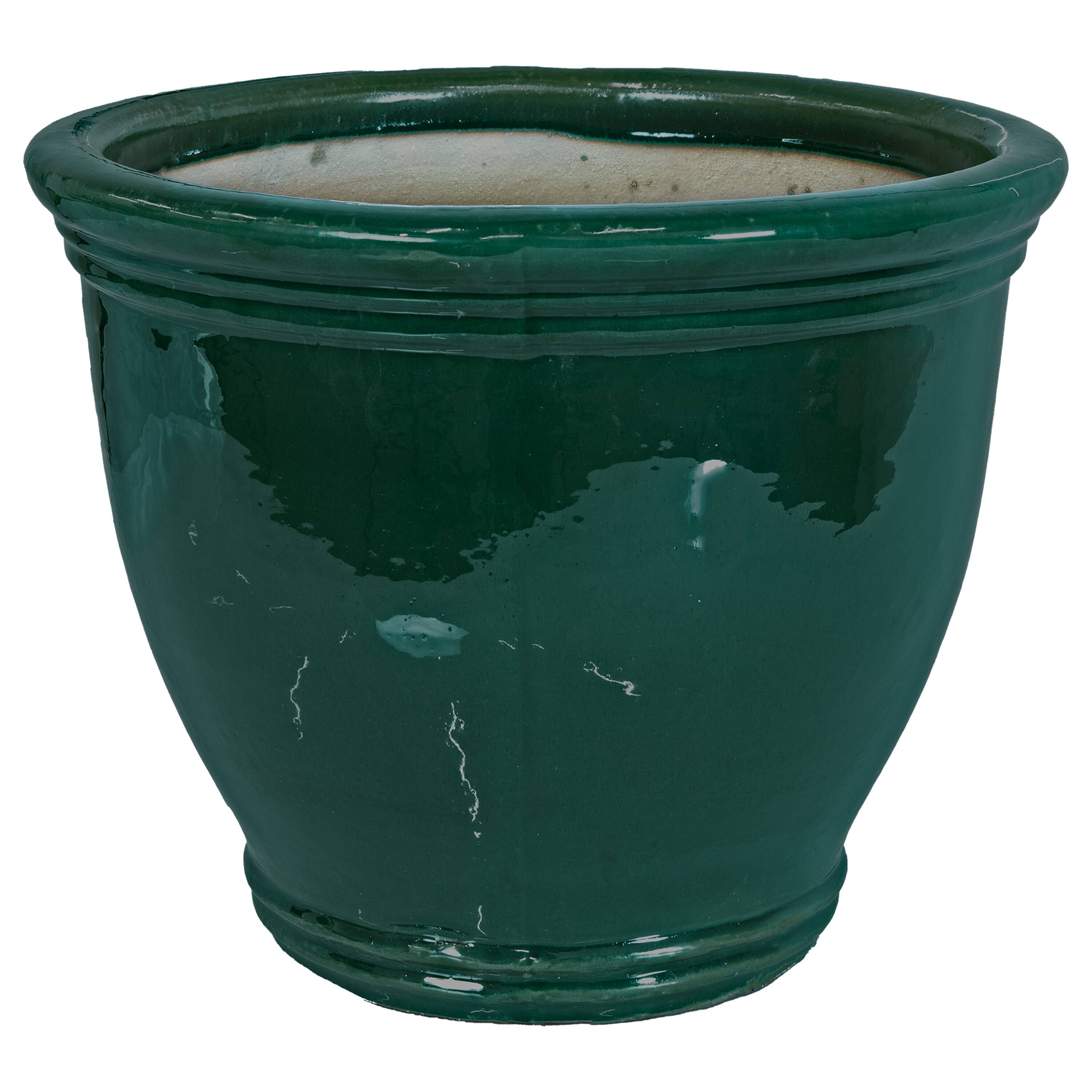 Sunnydaze - 15 in Studio High-Fired Glazed Ceramic Planter - Dark Green price history on PriceWatchPro