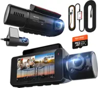 Rexing - V33 3 Channel 1440p+1440p+1440p Resolution Dashcam with Front, Cabin and rear camera, GPS, Mobile App, Parking Monitor - Black - Front_Zoom