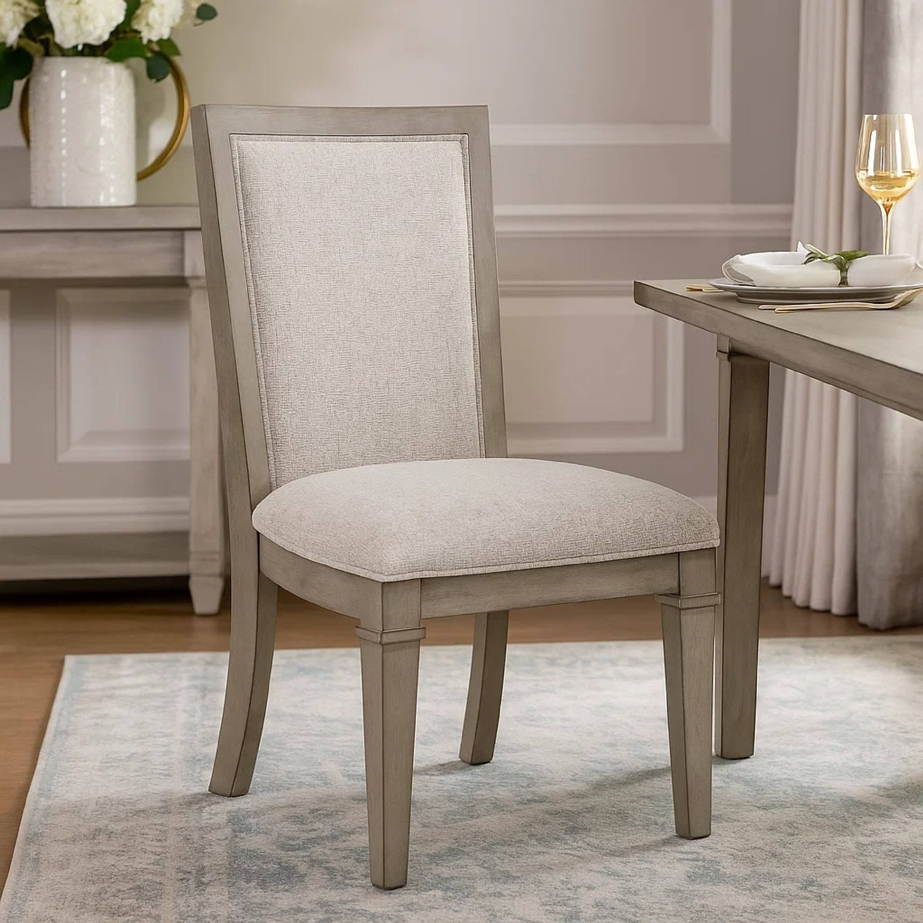 Manhattan Lane Henry Dining Side Chair Set of 2, Beige Polyester ...