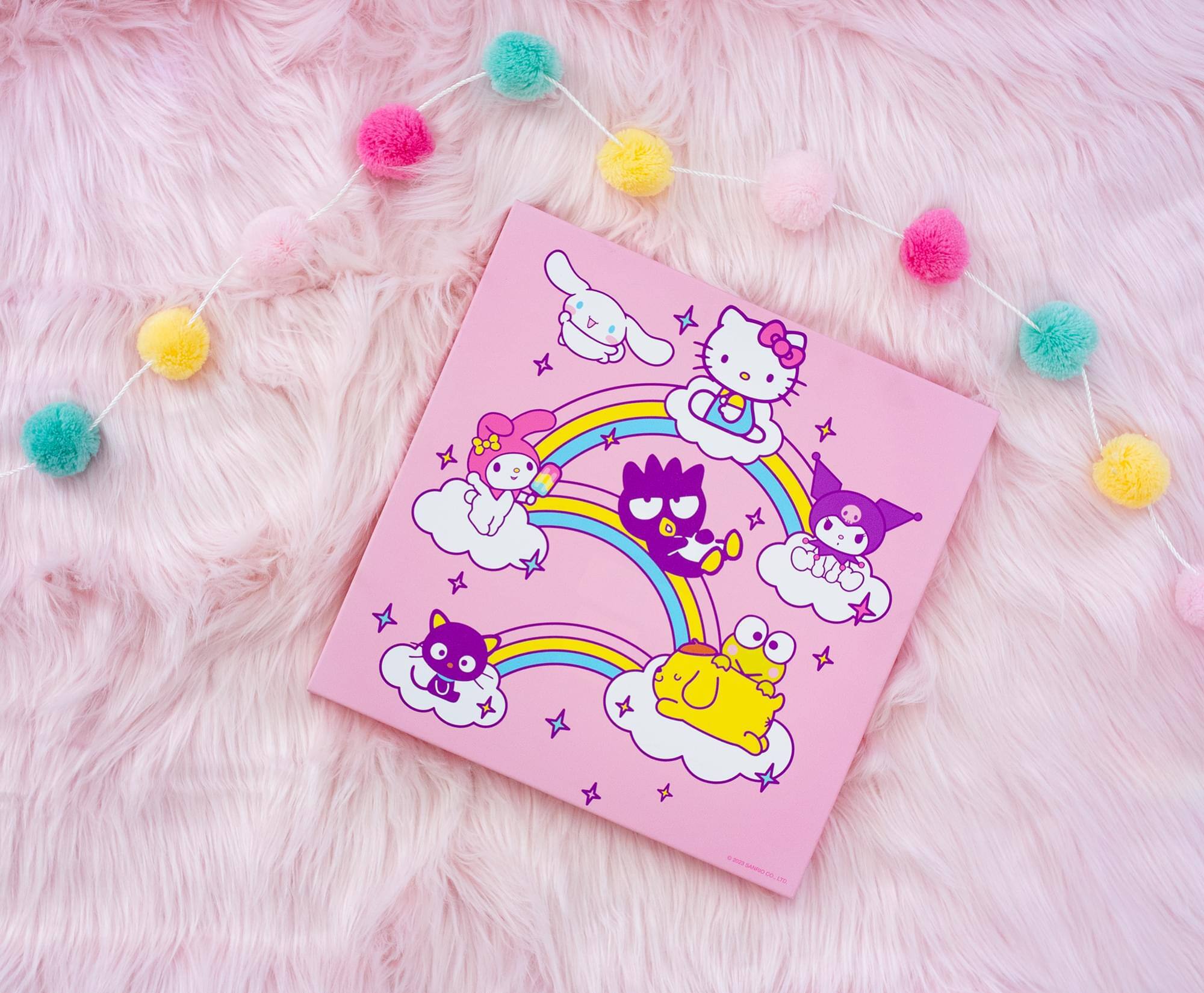 Alt View 10. Silver Buffalo - Sanrio Hello Kitty and Friends Rainbows Canvas Wall Art | 12 x 12 Inches - Pink.