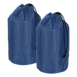 Unique Bargains - Stuff Sack, Portable Waterproof Ultralight Drawstring Dry Bag w/ Toggle, 7x13in, 2pcs for Backpacking/Camping - Dark Blue