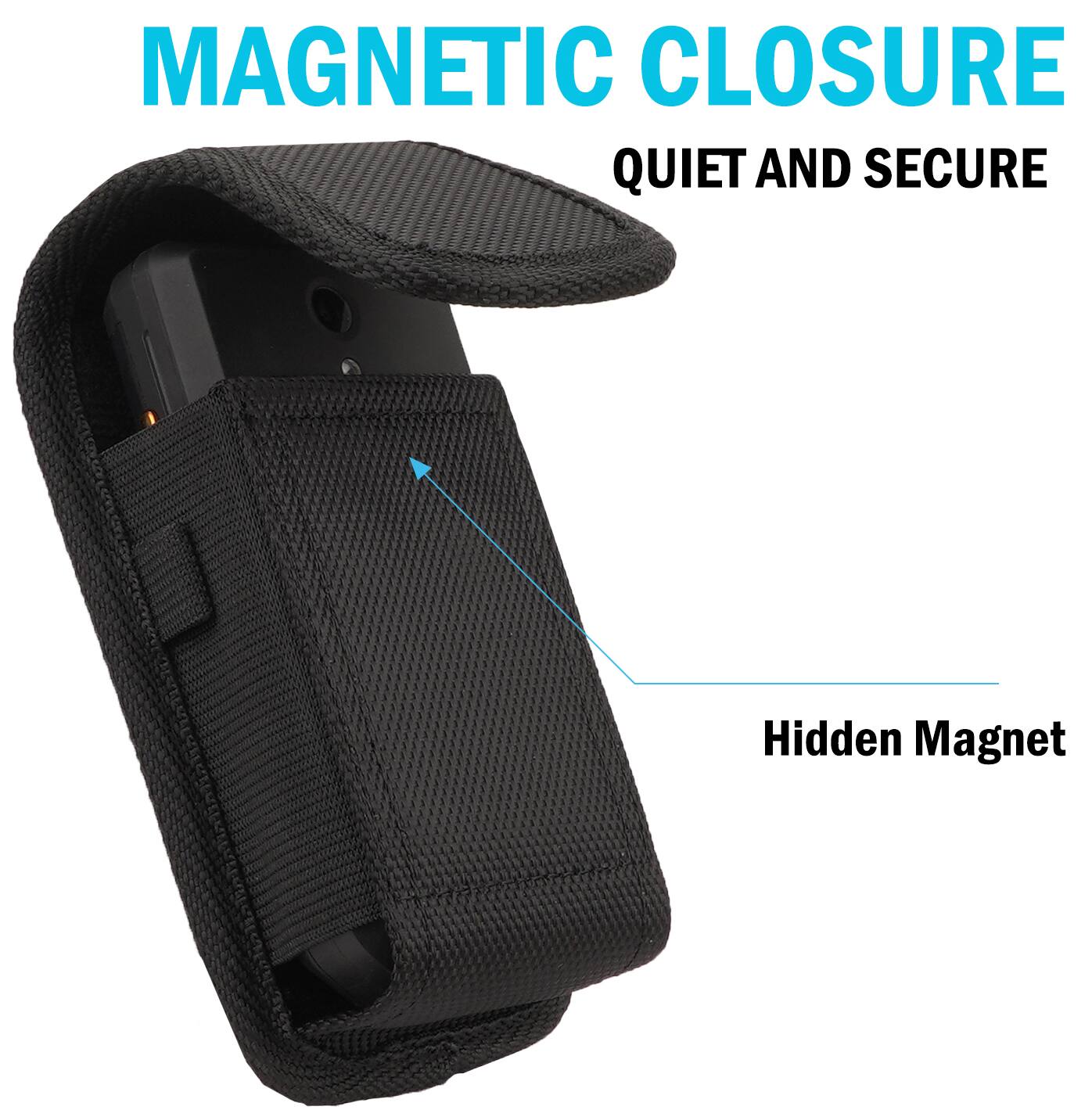 MAGNETIC CLOSURE  
QUIET AND SECURE  
Hidden Magnet