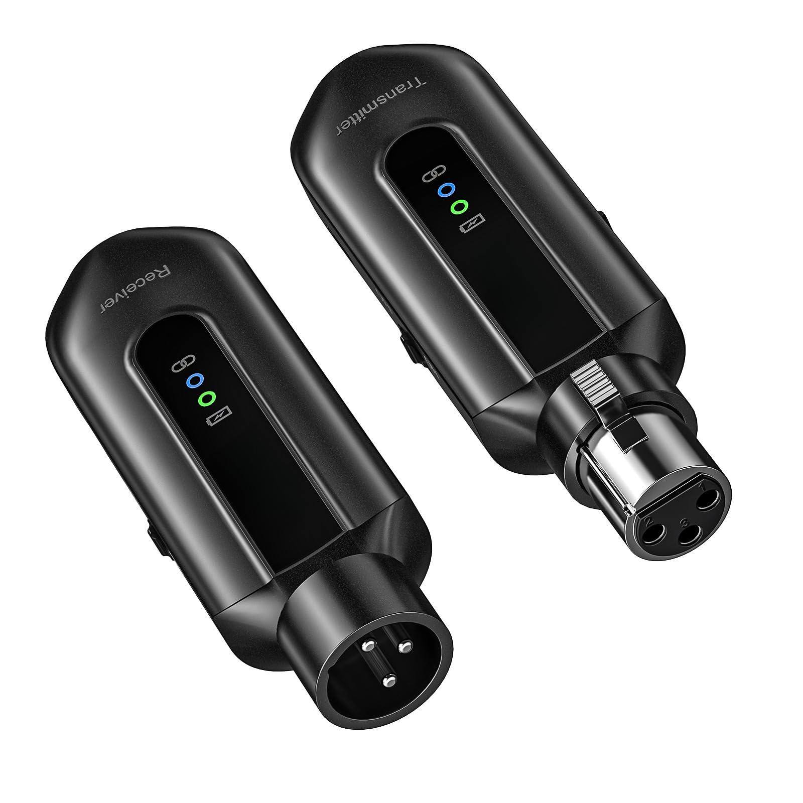TECH SAFARI - Wireless Microphone Transmitter Receiver 2 4ghz Xlr System Rechargeable Mic Adapter For Audio Mixer Dynamic - Default