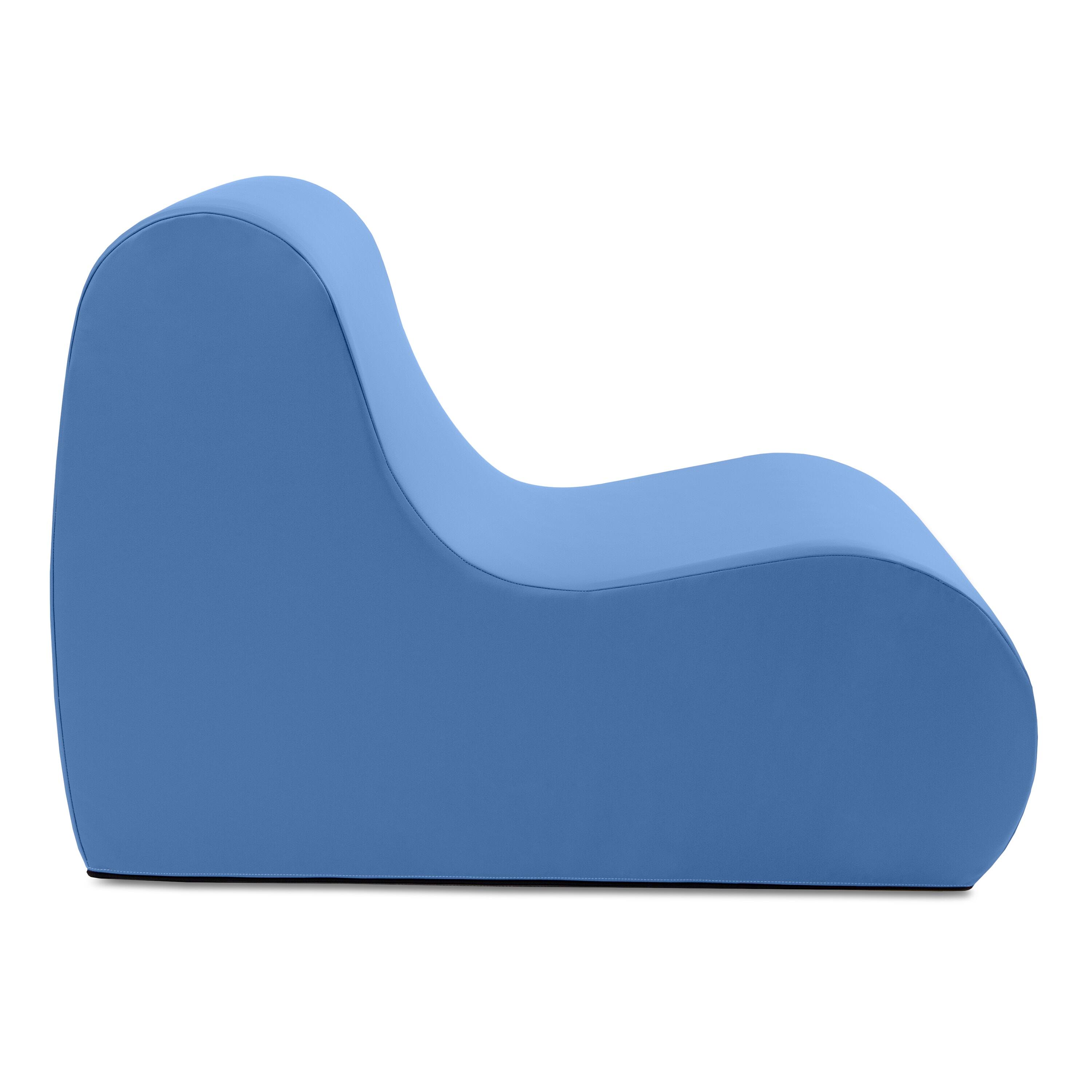 Angle. Jaxx - Jaxx Midtown Large Classroom Soft Foam Chair - Premium Vinyl Cover, Royal Blue - Royal Blue.