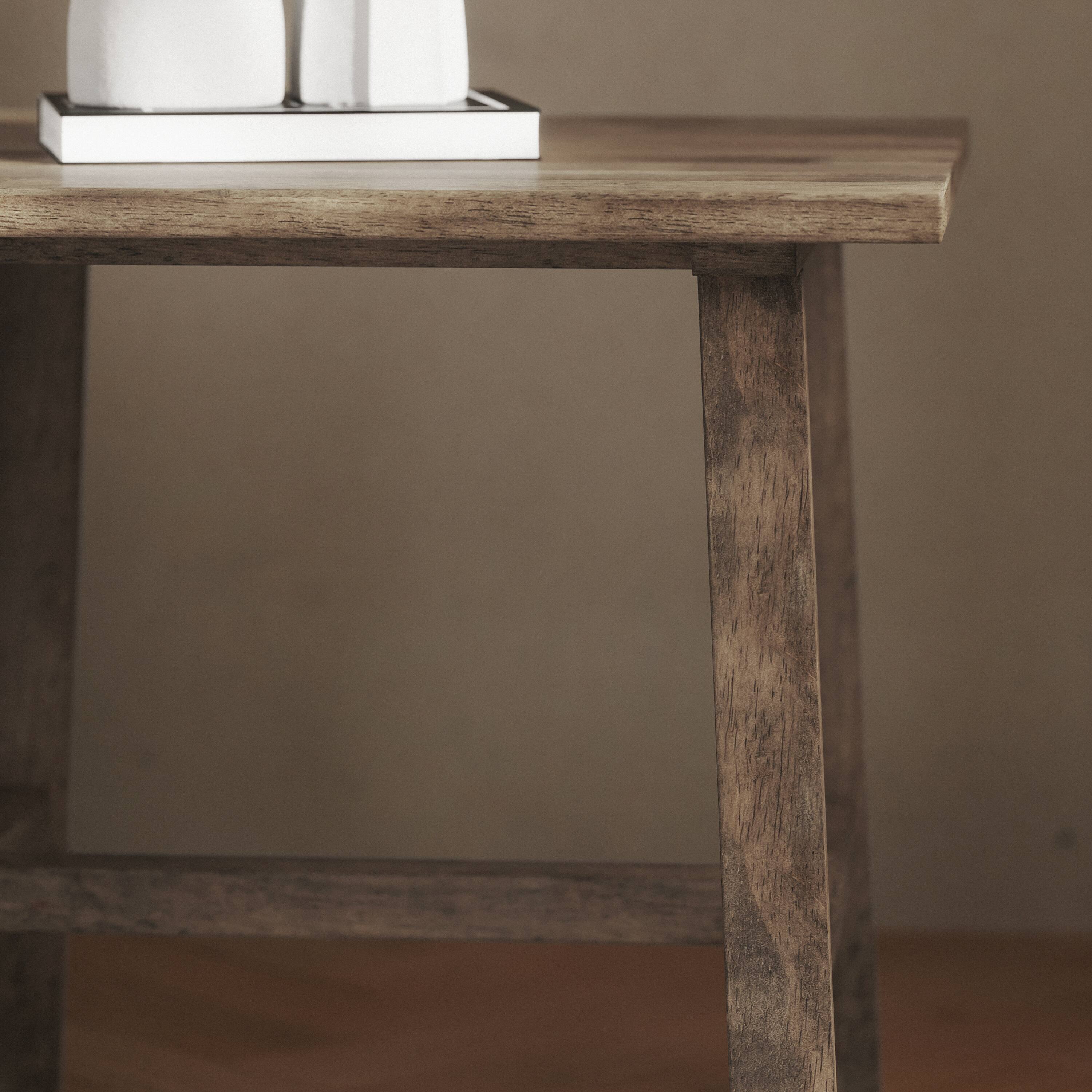 Alt View 4. Flash Furniture - Eli Solid Wood Farmhouse End Table, Trestle Style Accent Table in Rustic Brown - Brown.