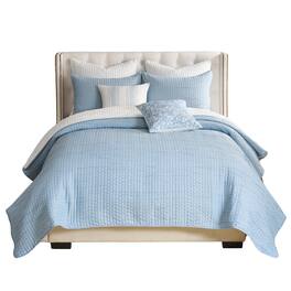 Greenland Home Fashions - Homestead 100% Woven Polyester Jacquard 2-Piece Twin/XL Coverlet Set - Sky Blue