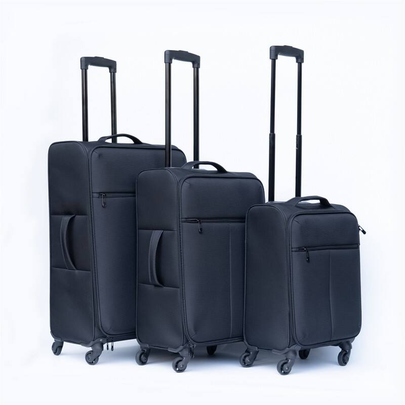Alt View 1. HTUTWOO - Softside Luggage Set - Oxford Fabric Suitcase, 360° Silent Double Spinner Wheels, Ergonomic Handle, Water-Resistant - Black.