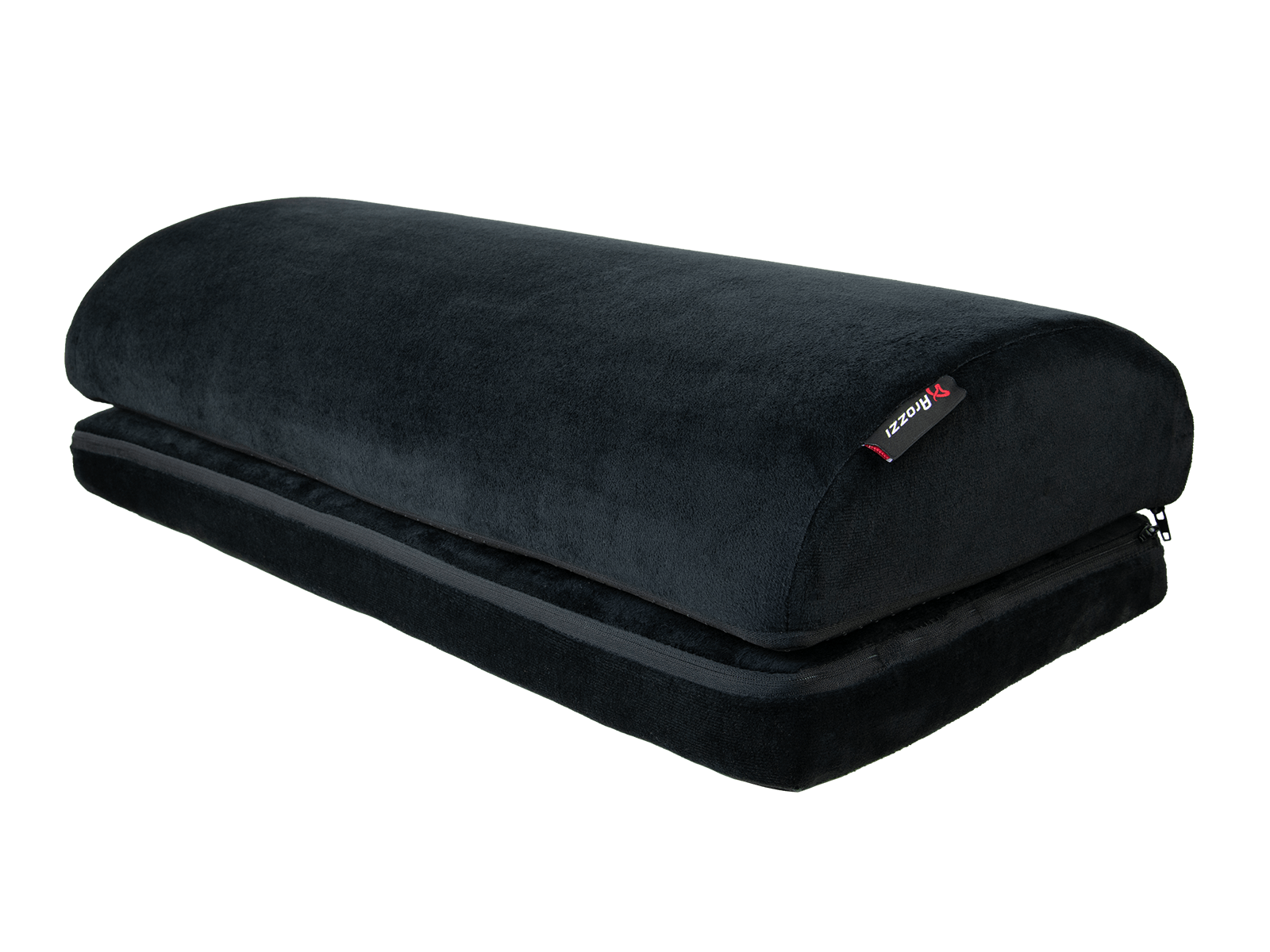Arozzi - Velvet Memory Foam Footrest - Black - Front_Zoom