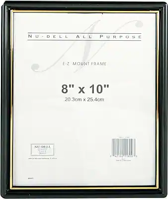 NU-DELL ALL PURPOSE
E-Z MOUNT FRAME
8" x 10"
20.3cm x 25.4cm
NU-DELL
MADE IN CHINA
MODEL: 4212
ITEM: 11800
BARCODE: 0 71272 11800 1