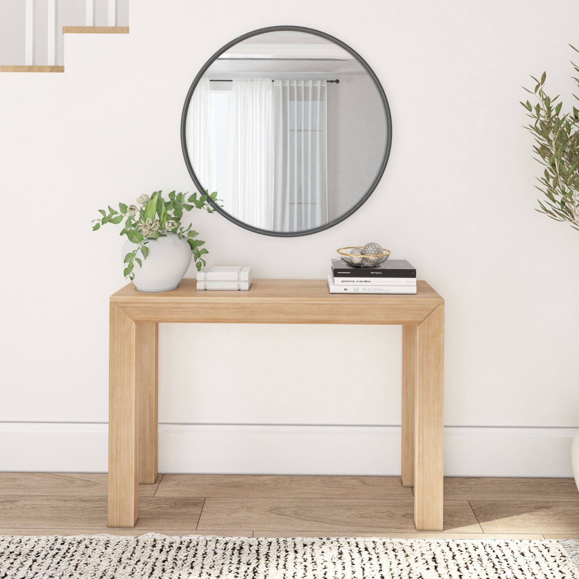 Alt View 1. Plank+Beam - Modern Console Table - 46 inches, Blonde - Blonde.