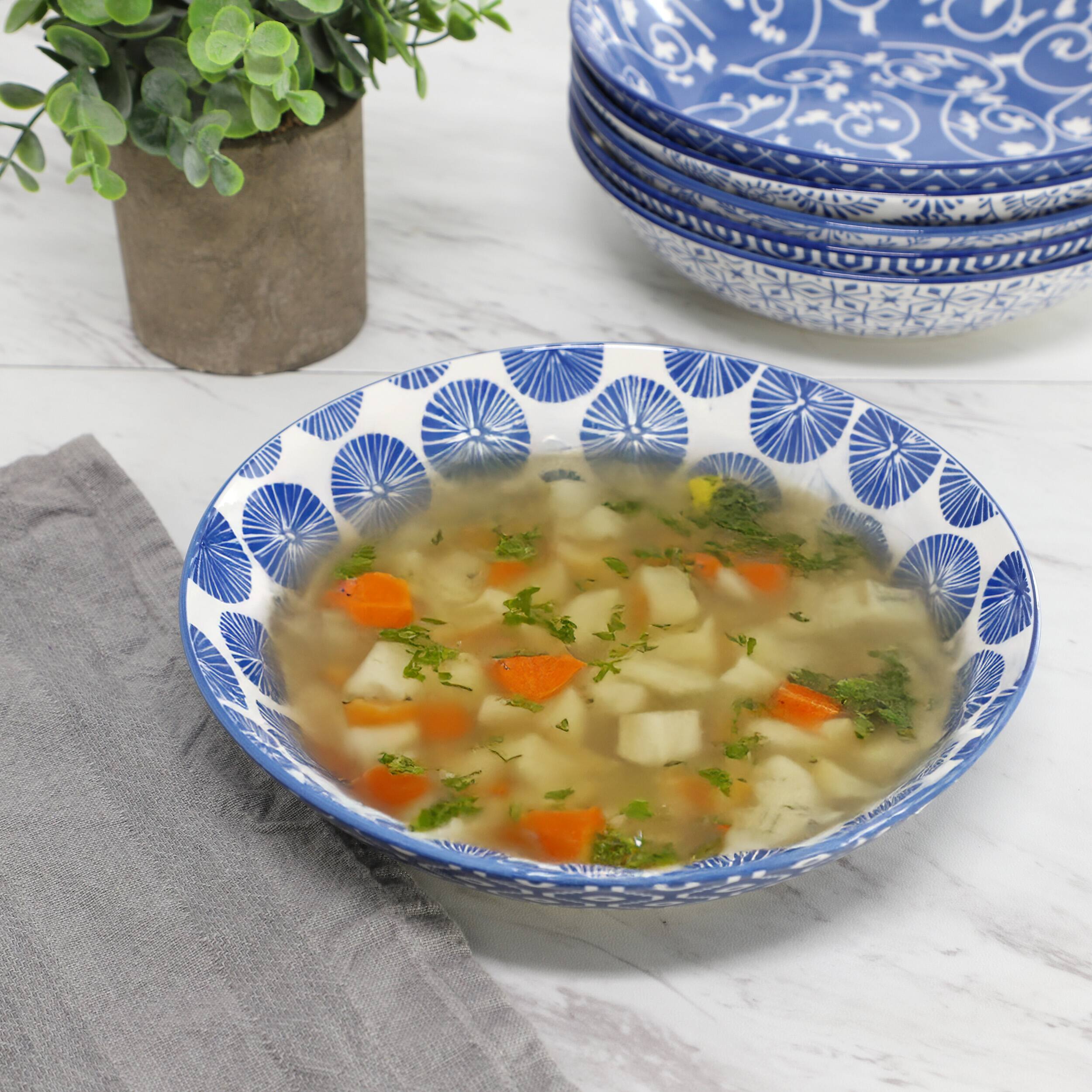 Alt View 5. Elama - Elama Aurora 6 Piece Assorted Porcelain Bowl Set in Blue - Blue.