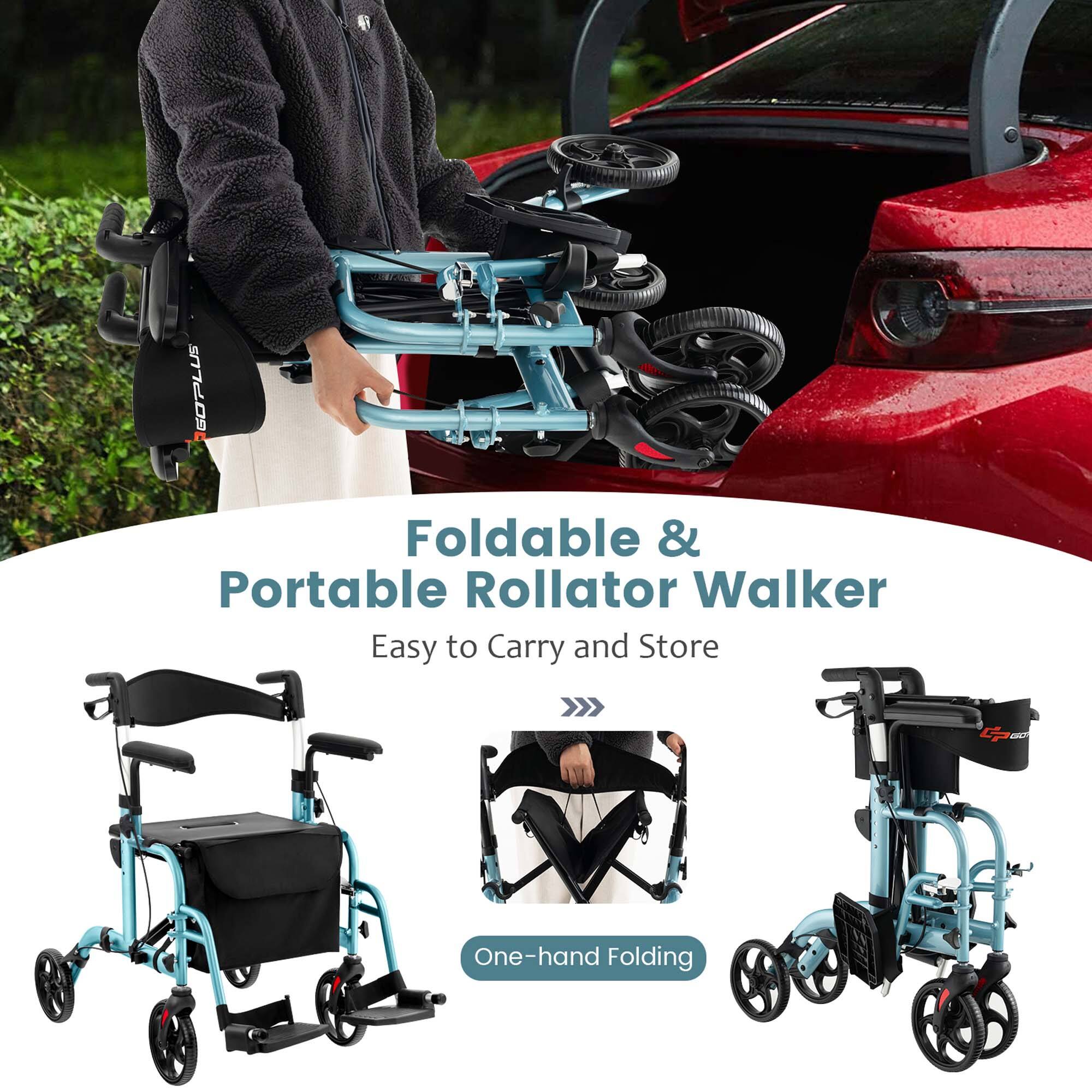 Foldable & Portable Rollator Walker
Easy to Carry and Store
One-hand Folding