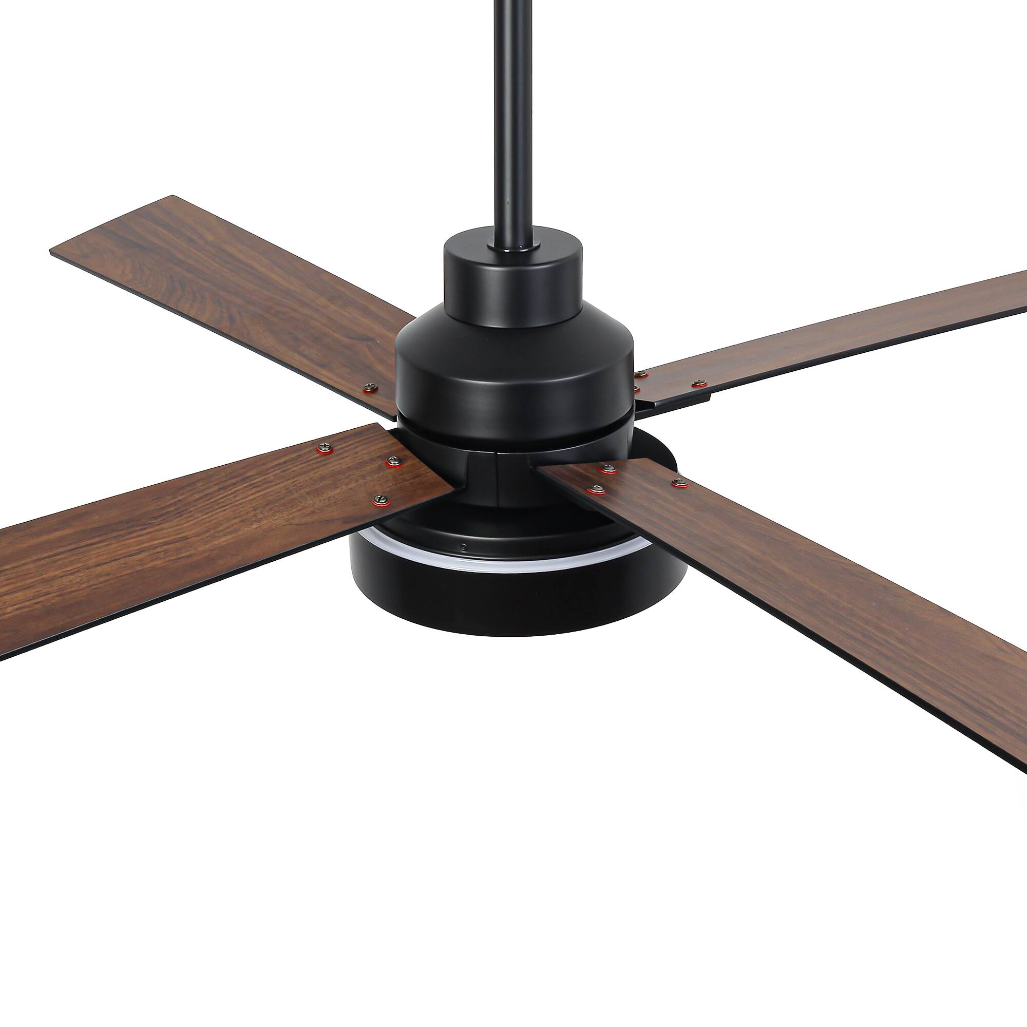 Alt View 2. Vaczon - 52 Inch Modern 4 Blades DC Motor Ceiling Fan with LED Light and Remote Control - Black.