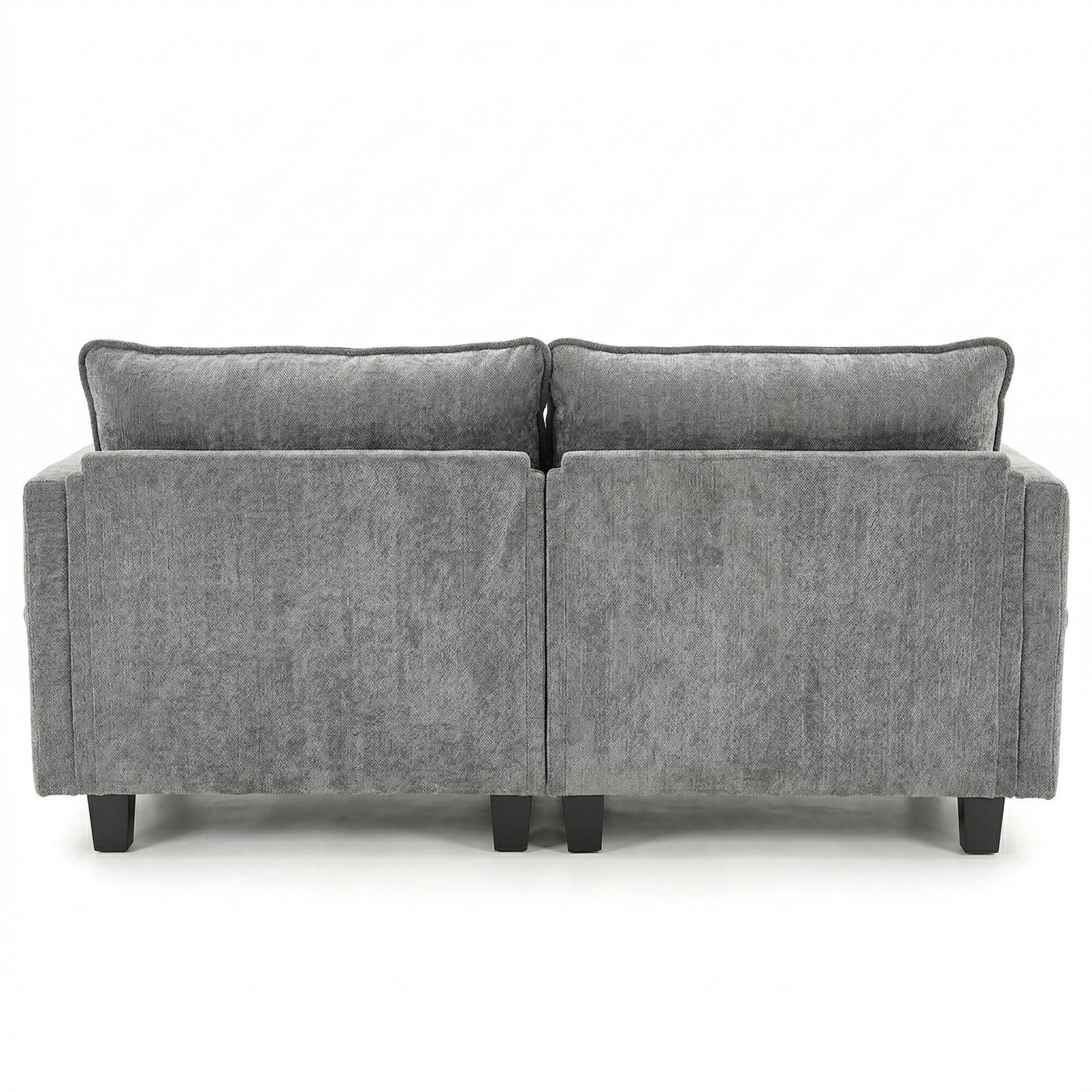 Alt View 1. Anysun - Modern Chenille Loveseat Sofa – 2-Seat Compact Couch with Dual USB Charging Ports and Side Pockets - Dark Grey.
