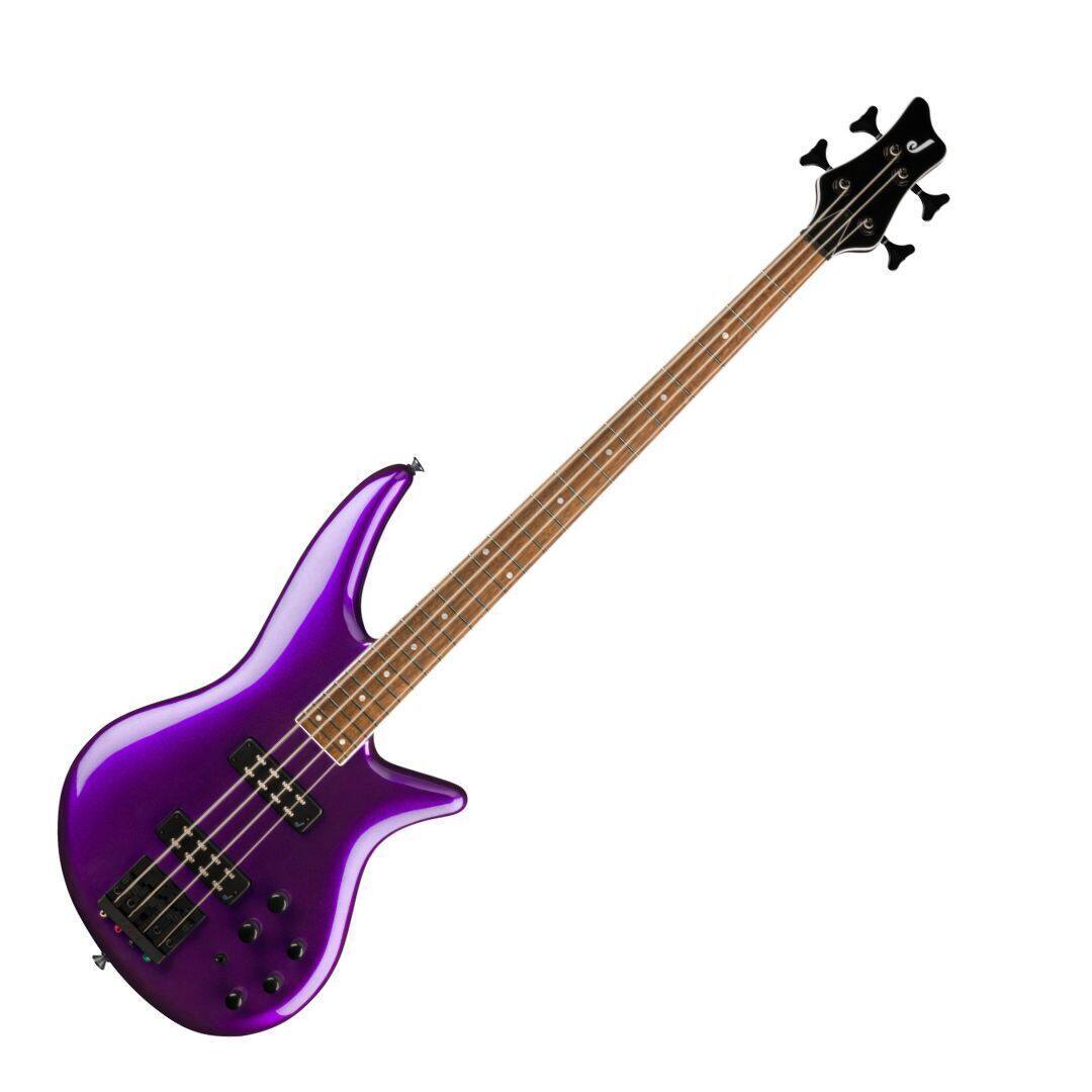 Left. Jackson - Jackson X Series Spectra Bass SBX IV Bass Guitar - Deep Purple Metallic.