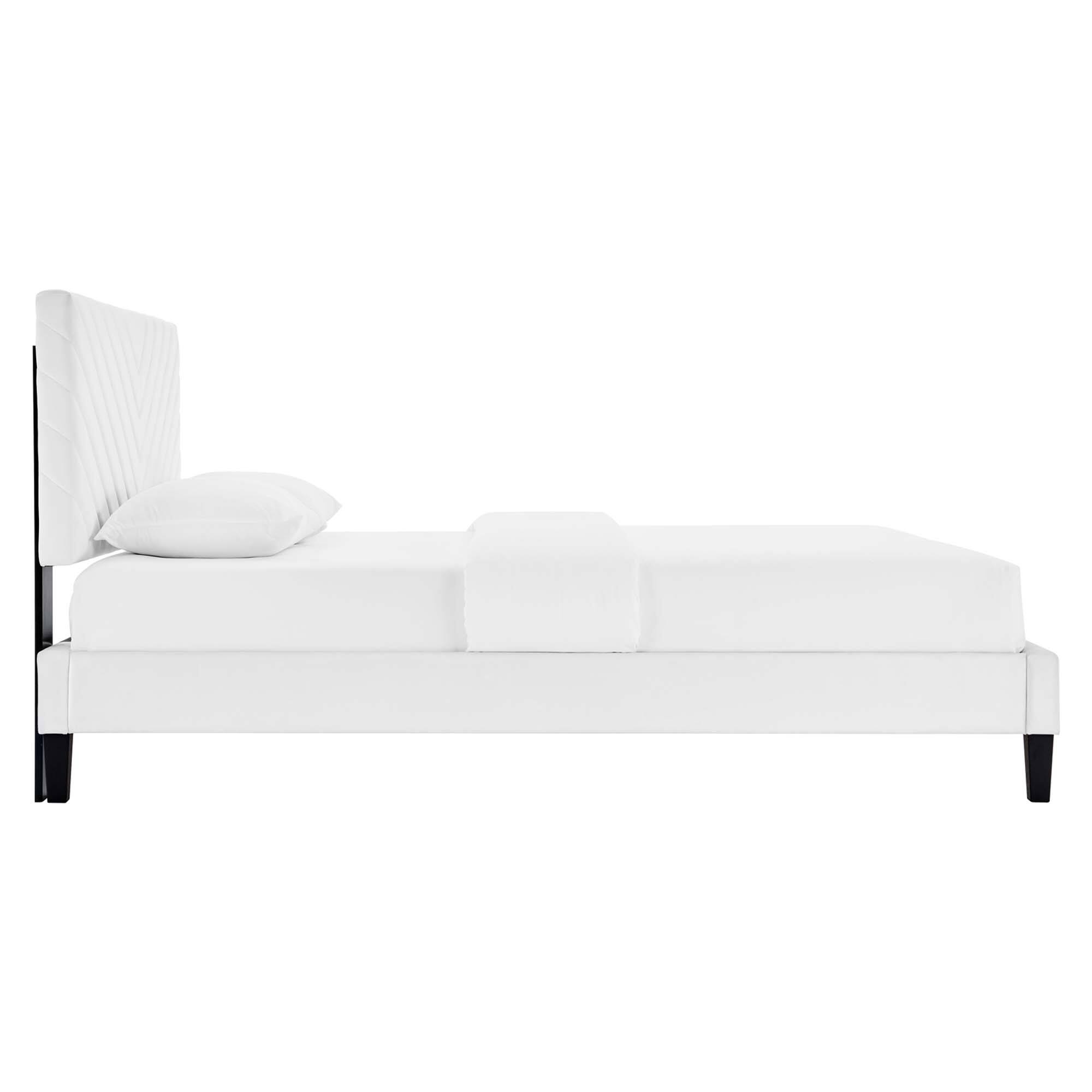 Alt View 1. Modway - Solana Arched Performance Velvet Queen Platform Bed - Oatmeal.