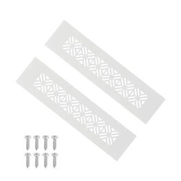 Unique Bargains - 8"x2" Door Air Vent Cover, 2pcs Heavy Duty Aluminum Alloy Grille Louvered with Mounting Screws for Cabinet Wardrobe - White