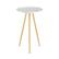 Angle. Walker Edison - Modern Glam Minimal Round Side Table - Grey Marble/Gold.