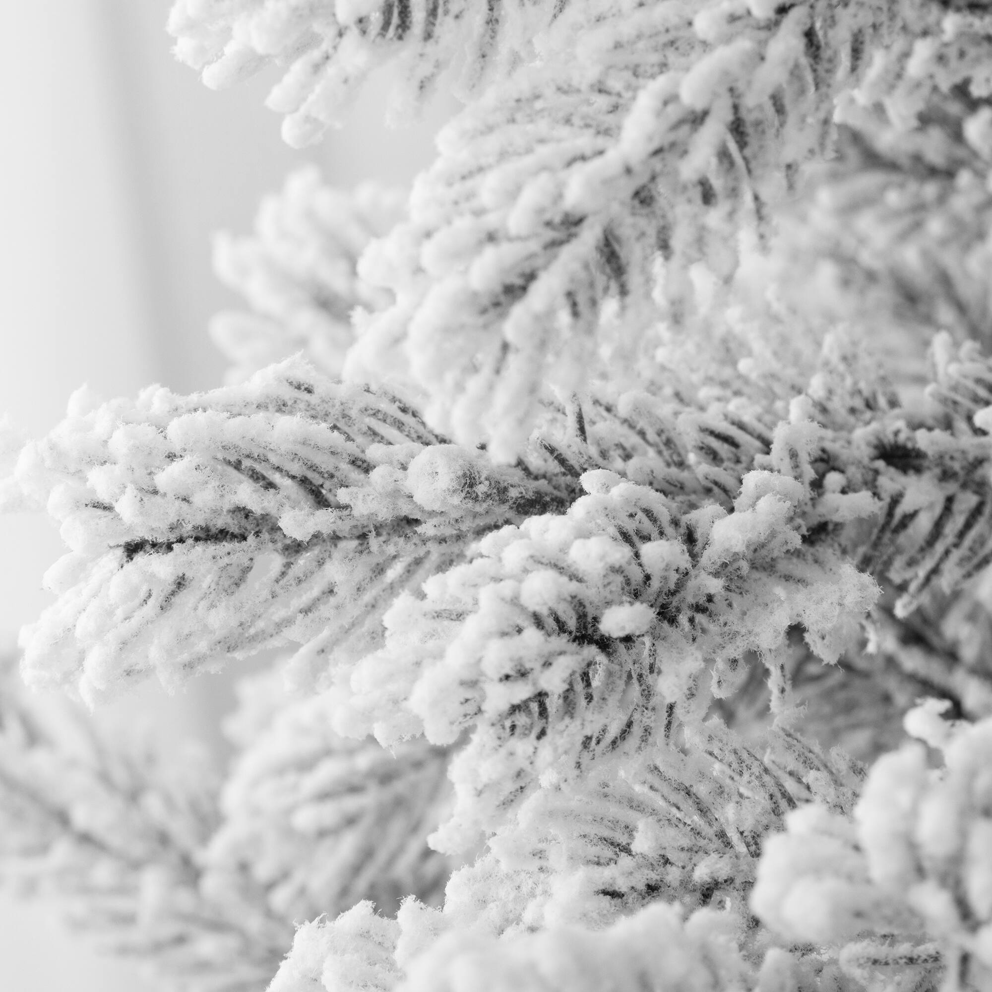 Alt View 8. Homcom - Prelit Snow Flocked Artificial Christmas Tree, Warm White LEDs, 1321 Tips, Metal Base, Hinged Realistic - green.