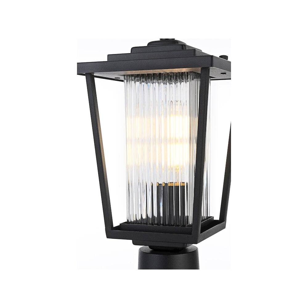 Alt View 3. Elegant Lighting - York 7 inch Outdoor Pendant in Black - Black.