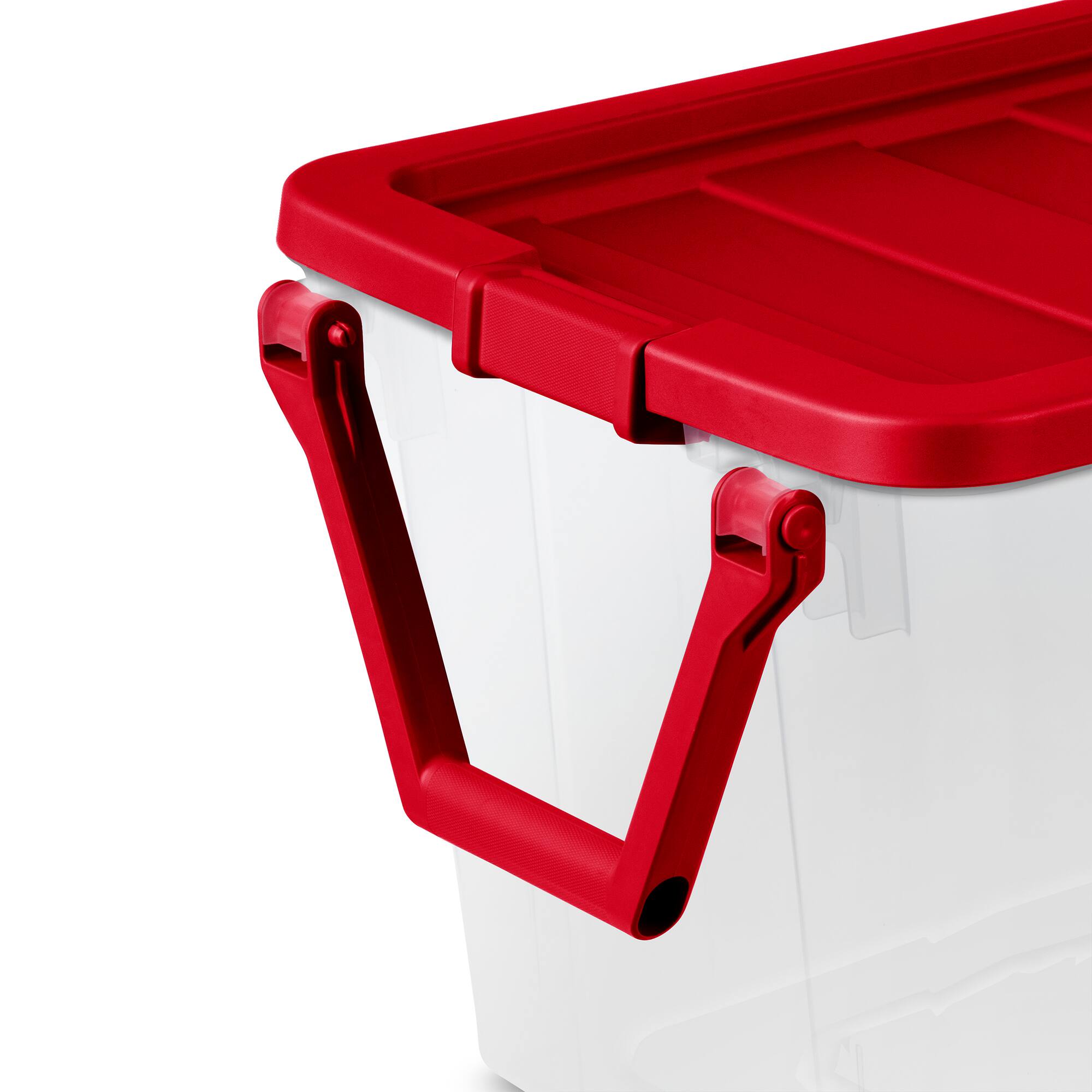 Alt View 4. Sterilite - Sterilite 160 Qt Wheeled Storage Box, Large Plastic Container with Lid, 2 Pack - Rocket Red.