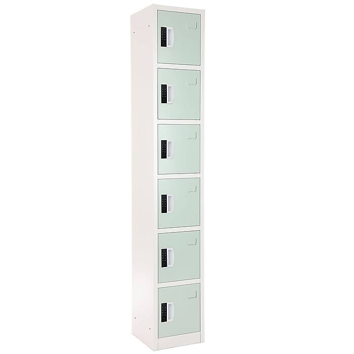 Alt View 1. AdirOffice - Storage Locker 629-Series 72" H 6-Tier Steel Digital Lock 6-Shelf Locker - Misty Green.
