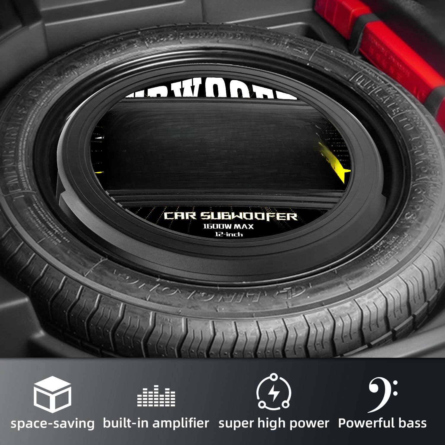 1. TENTORARY WO CAR SUBWOOFER WOOHI MAX 12-inch
   - space-saving built-in amplifier
   - super high power
   - Powerful bass