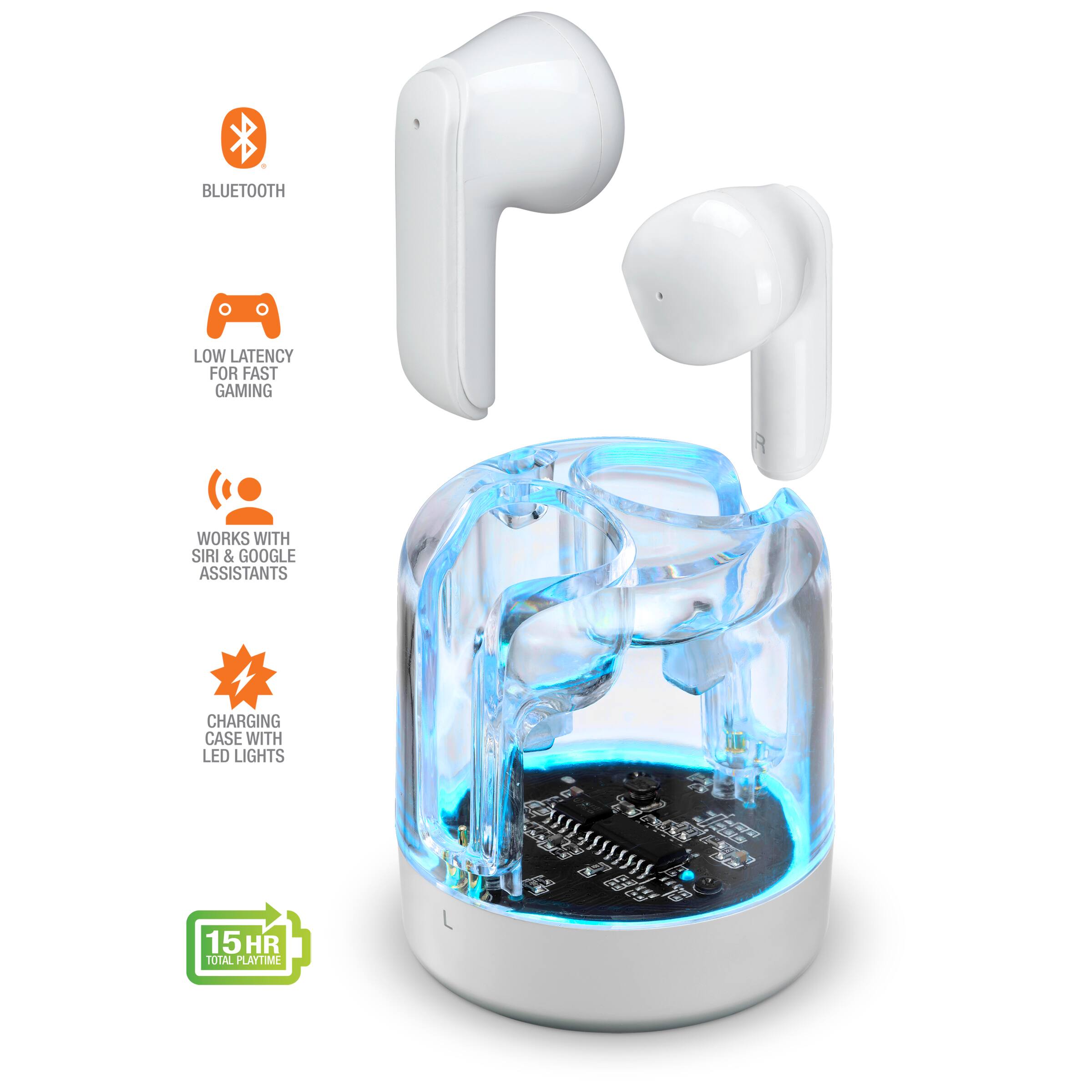 - Bluetooth Low Latency for Fast Gaming
- Works with Siri & Google Assistants
- Charging Case with LED Lights
- 15HR Total Playtime