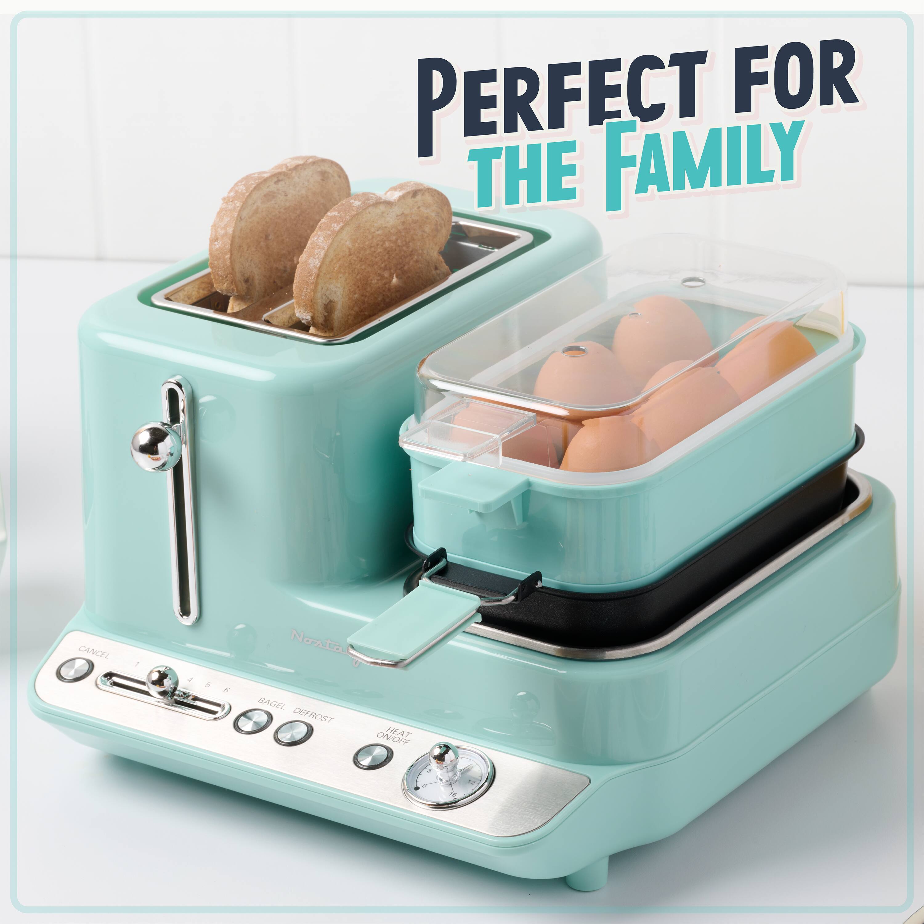 PERFECT FOR THE FAMILY

CANCEL 1 2 3 4 5 6

BAGEL DEFROST

HEAT ON/OFF