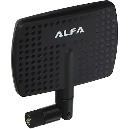 Front. Alfa - Network APA-M04 2.4GHz 7 dBi high gain directional indoor panel antenna with RP-SMA connector - Black.