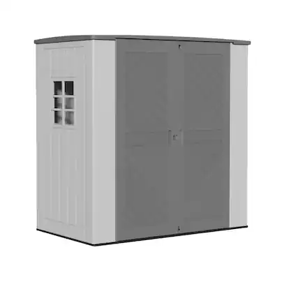 Front. Yardgrace - 20 sq 6x4 ft. Outdoor Resin Storage Shed, Weatherproof Durable Tool Shed, Lockable with Floor and Window,Flat roof - Grey.