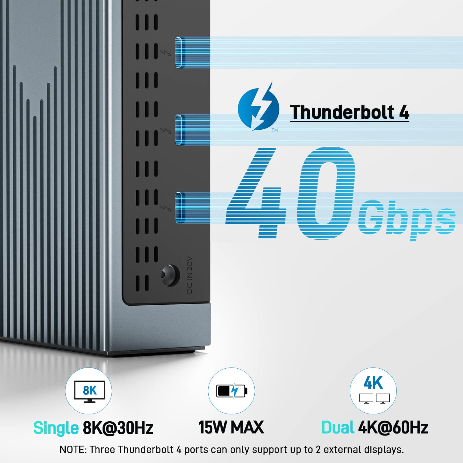 Acer Thunderbolt 4 Dock, 16 in 1 Quad Monitor DisplayLink Docking