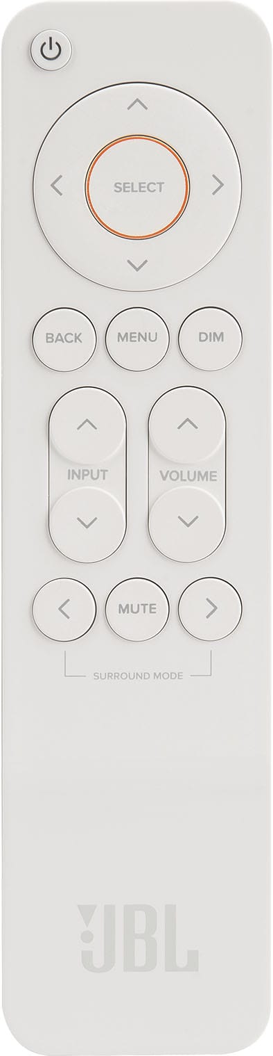 SELECT BACK MENU DIM INPUT VOLUME MUTE SURROUND MODE UBL