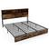 Front. Costway - Costway King Bed Frame with Charging Station Storage Headboard Under-bed Storage Space - Brown.