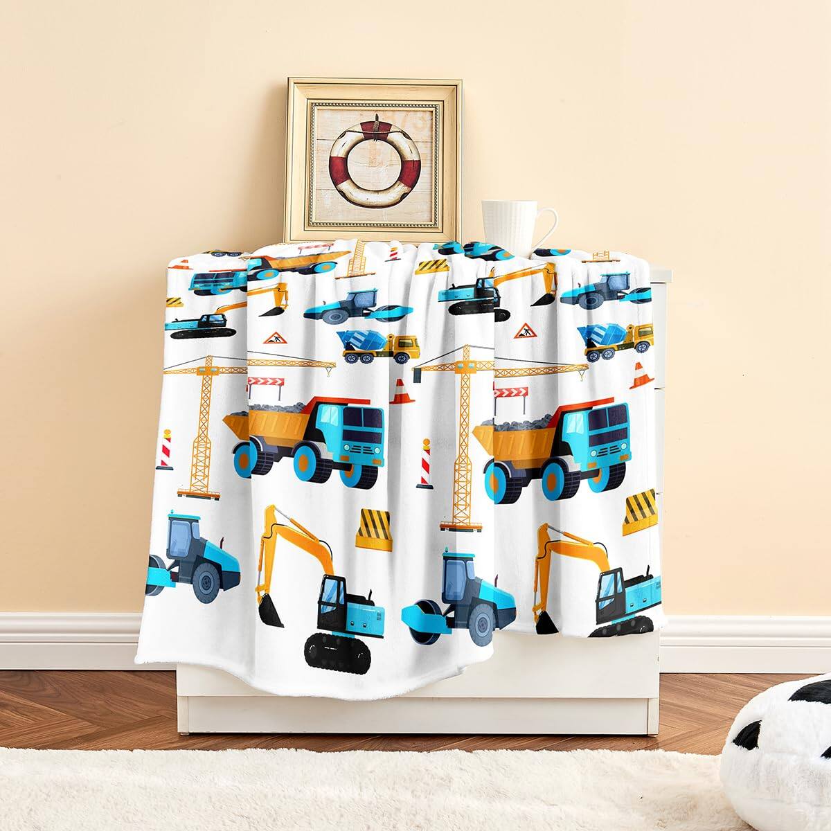 Alt View 3. Pacoar Cade - Construction Truck Blankets For And Cute Blanket Sofa Couch Bed Teens Birthday Choice. 【Material and Size】: High - Wildflower-50x60.