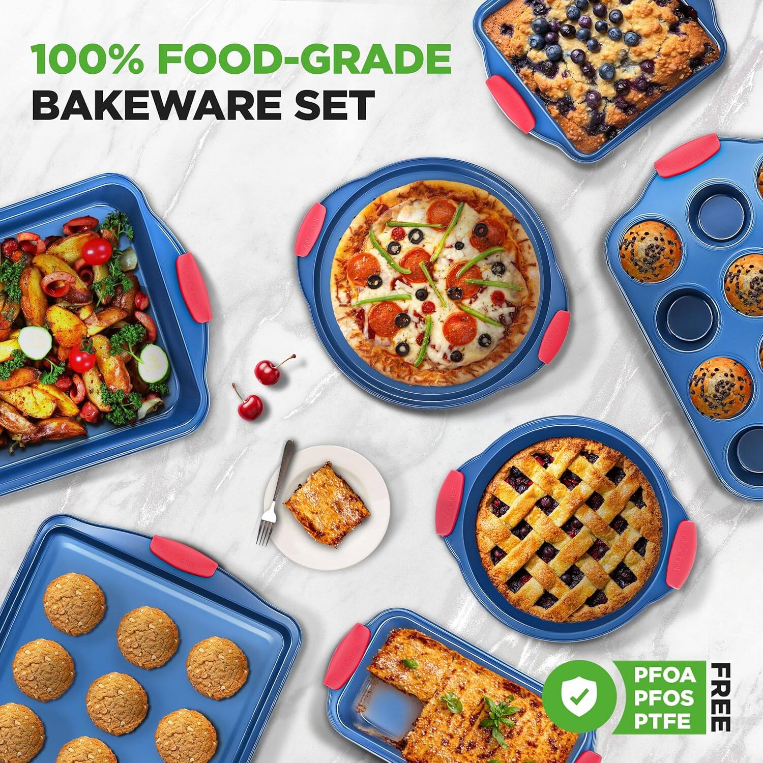 100% FOOD-GRADE BAKEWARE SET

PFOA PTFE PFOS FREE
